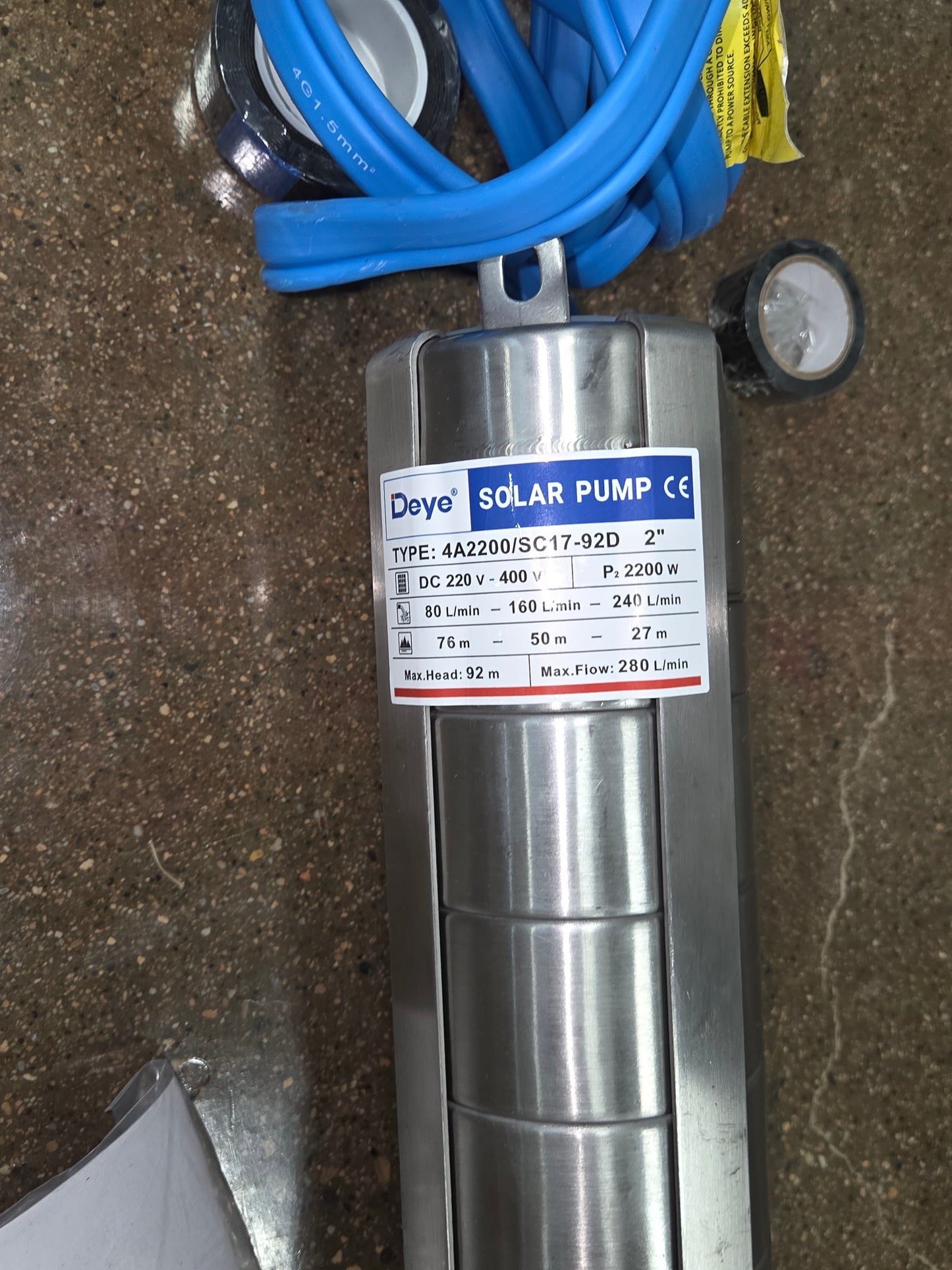 74 Gallon/Minute 301 Ft. Head Solar Water Pump