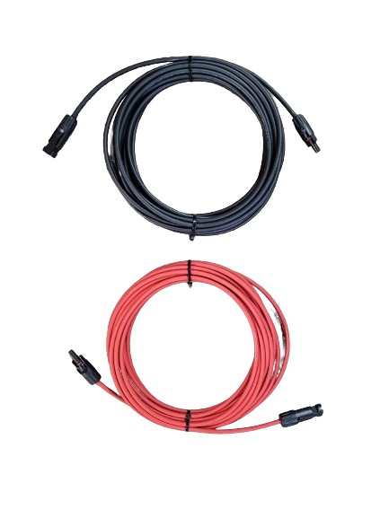 Have a longer run to your panels? Extra 10-meter (32.75 ft.) red/black DC solar cables (pair) to click in your system to your solar array