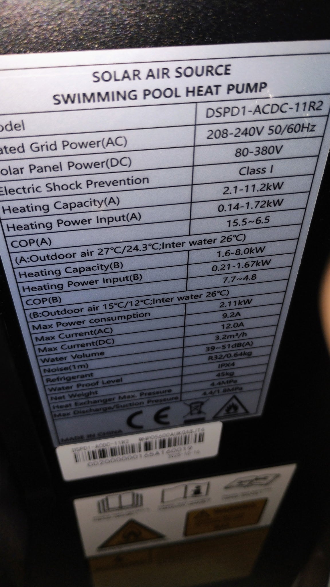 Solar Air Source Pool Heat Pump