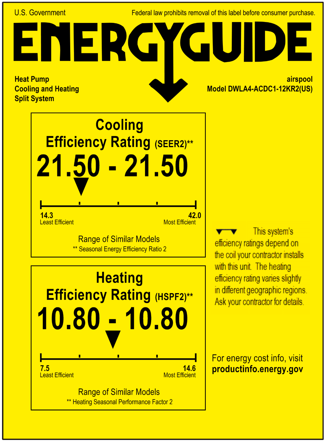 HS12 (12,000 BTU) Quick 'n' Easy solar air conditioner/heater with EVI Superheat! The world's fastest mini-split installation and best guarantee! 5 minutes (literally) to connect everything. No HVAC tech needed. 5-year guarantee!