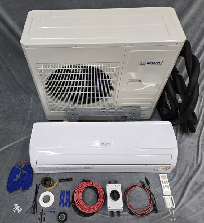 HS24 (24,000 BTU) Quick 'n' Easy. In stock! -22F superheat and kink proof line set. The world's fastest mini-split installation! The world's best guarantee! Note:  Needs 240v.
